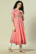 Coral Viscose Straight Kurta image number 3